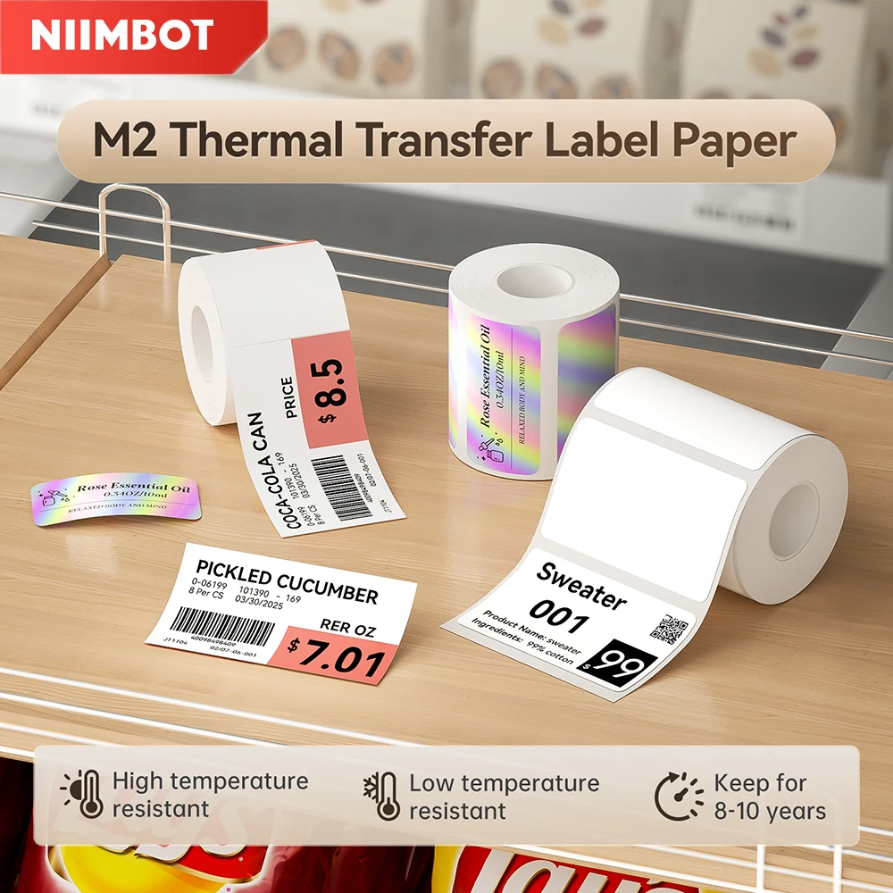 Niimbot M2 Color Thermal Transfer Labels Sticker Printer Adhesive Wiring Label Network Organizer Jewelry Sticker Label Tag