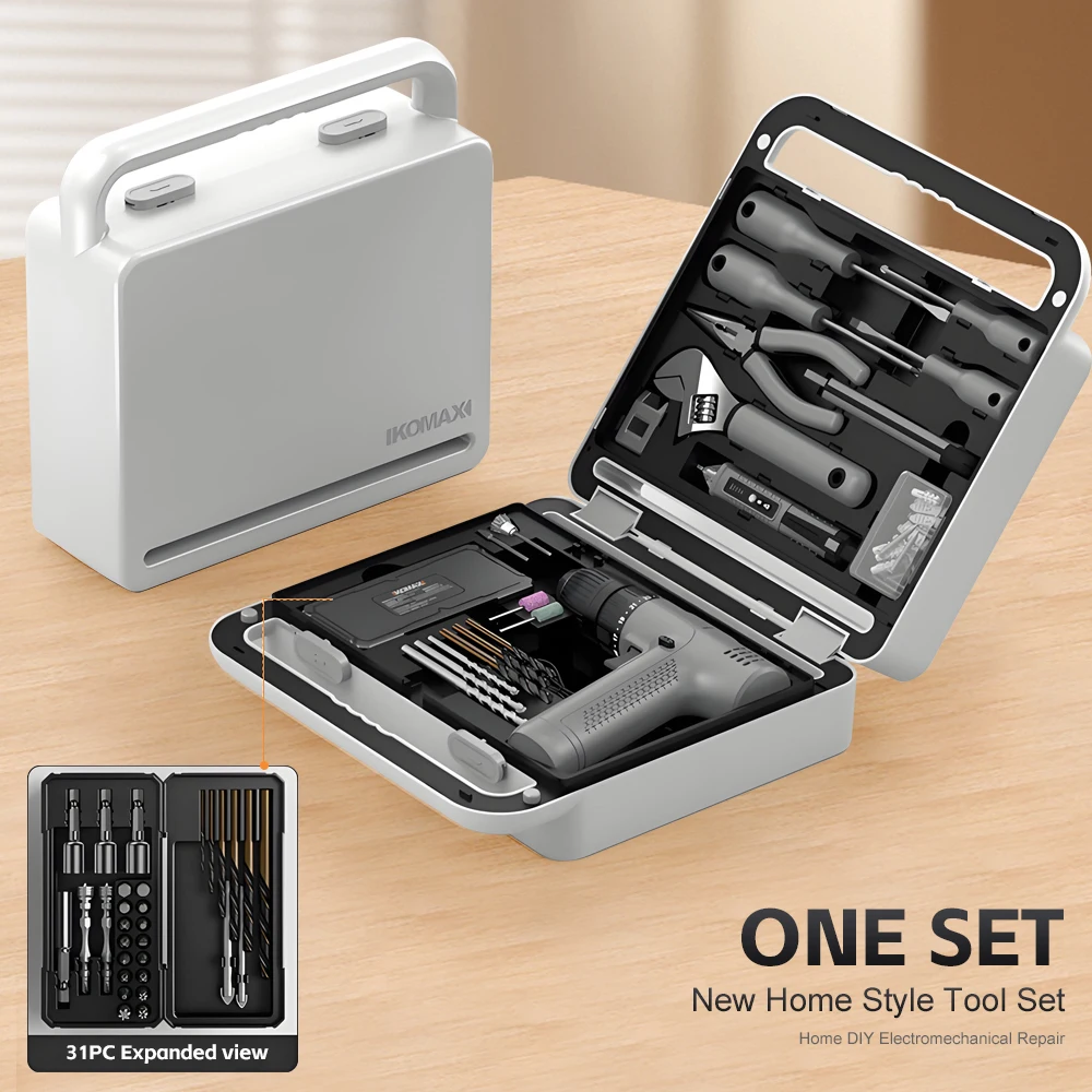 

Cordless Screwdriver Bit Set DIY Tool Kit 3.6V USB Electric Screwdriver and Drill Set Multifunctional Power Tool Set