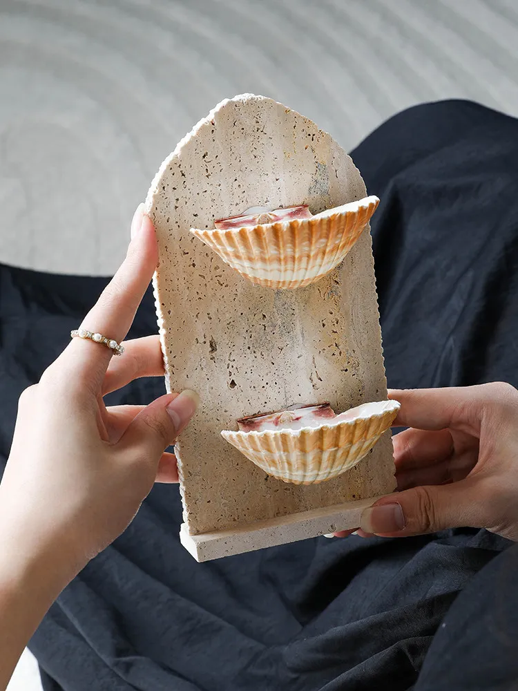Creative Shell Jewelry Storage Rack Abalone Conch Jewelry Ring Earrings Cave Stone Finishing Rack Art Decorative Ornaments