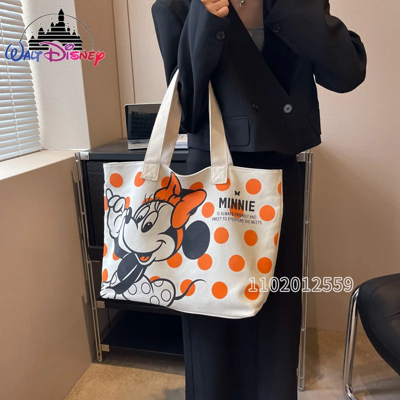 Disney Mickey Minnie Nova Bolsa Feminina Bolsa de Ombro das Mulheres Dos Desenhos Animados Saco De Lona De Grande Capacidade Bolsa De Moda De Marca De Luxo