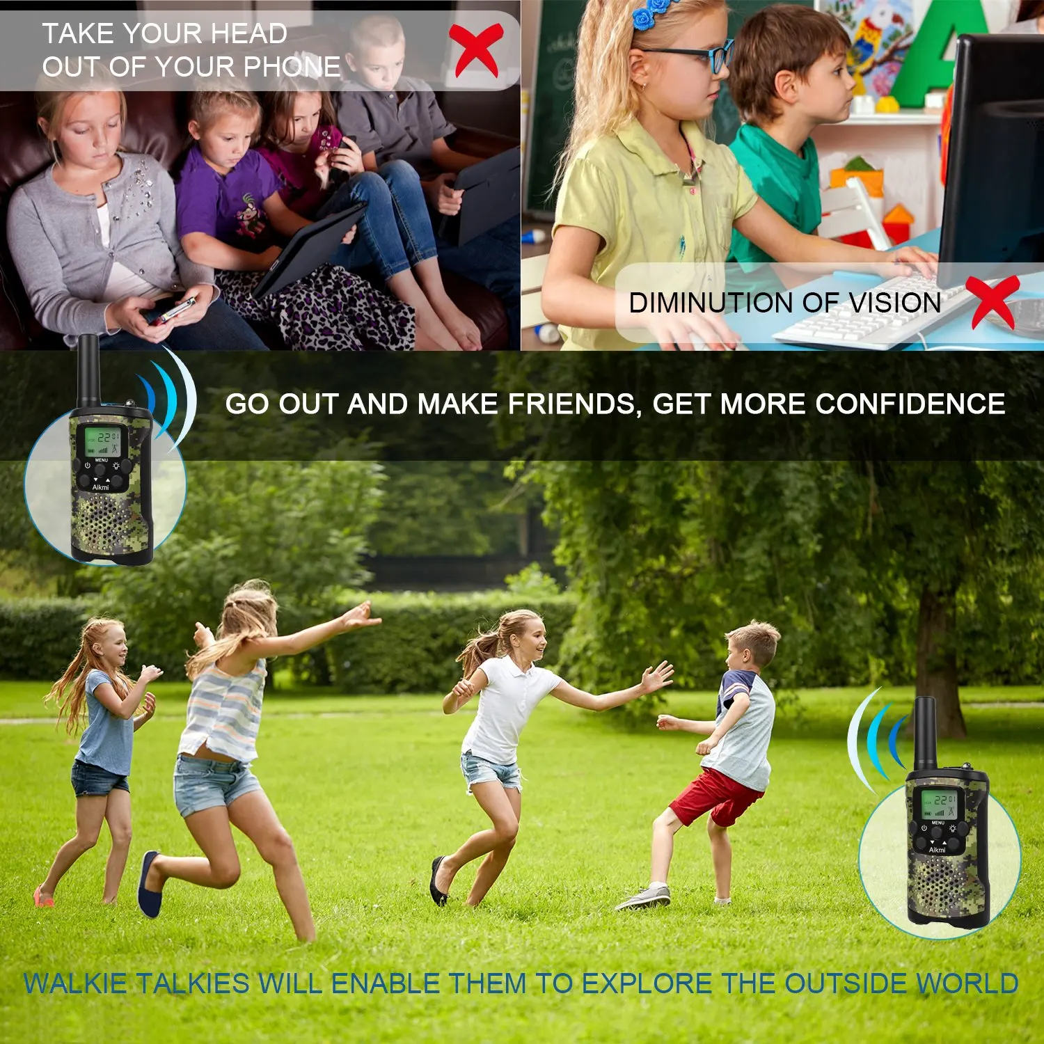 Imagem -03 - Long Range Walkie Talkies For Kids Handheld Adventure Game Camping Camo Melhores Presentes de Aniversário para Crianças de Anos