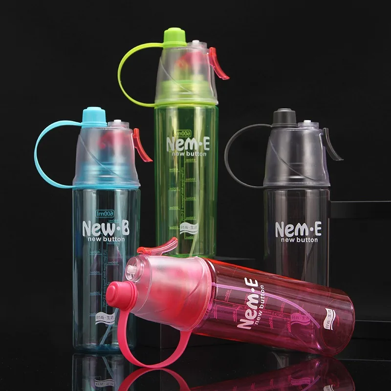 1-4PCS 20oz Spray Misting Water Bottle Portable Sports Cup with Fine Mist Cooling for Summer Outdoor Cycling Running Hiking