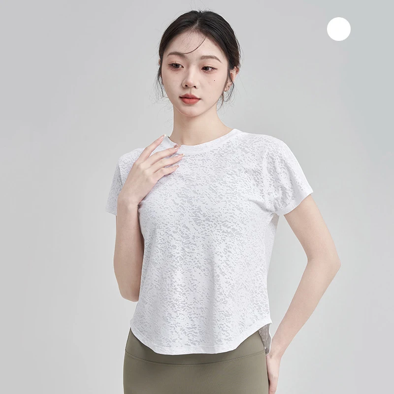 

Yoga Tops Women Casual Sports Short Sleeve Breathable Running Training T-shirt Workout Quick Dry Fitness top Gym T-Shirt