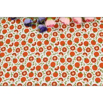 Ručně vyráběná látka s potiskem rajčat, patchworková taška pro kutily, látka na šaty, 100% bavlna, CR-1602 8 nejlepší prodej rajčatová tkanina - №2