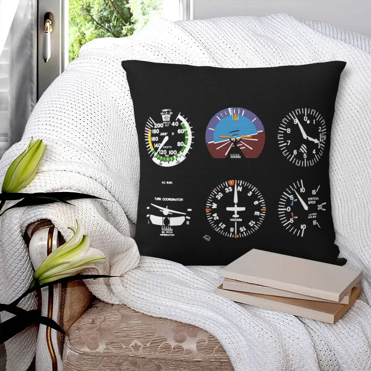 Cockpit Six Dials Flight Simulator Pilot Pillowcase Pillows Cover Cushion Comfort Throw Pillow Sofa Decorative Cushions Used