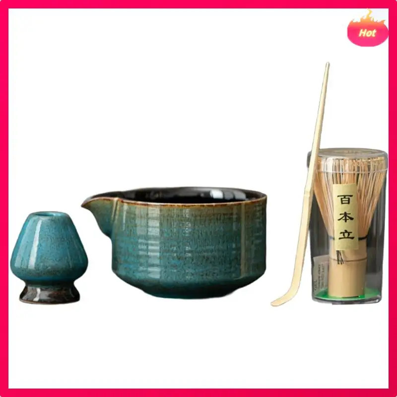 

ABYP Ru Kiln Tea Whisk Matcha Tea Bowl Set Tea Ceremony Tools Reusable Tea Stirrer Stand