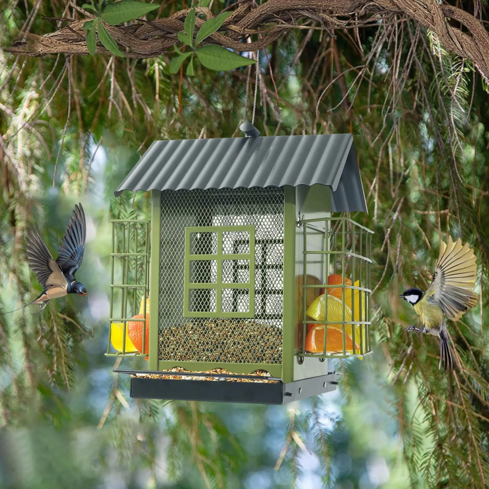 

Bird Feeders for Outdoors Easy to Clean and Fill Decoration Bird Feeders House for Balcony Backyard Terrace Lawn Hummingbirds