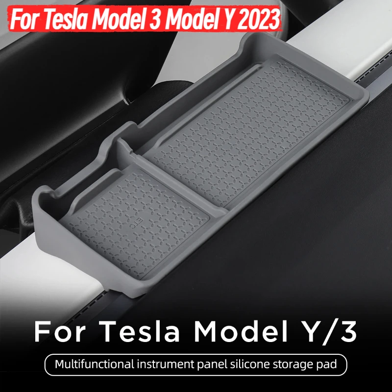 

For Tesla Model 3 Model Y 2023 Car Instrument Panel Storage Box Center Control Screen Rear Storage Tray Car Sorting Accessories