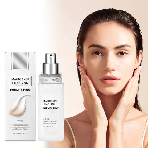 뉴 컬러 체인징 퍼펙트 파운데이션 메이크업 베이스 모이스춰라이징 리퀴드 파운데이션 여성용 여성용 기름기 없음 비 마킹 30ml