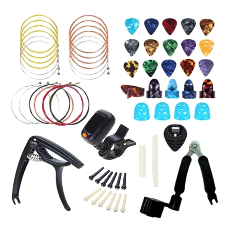 

Y1UB Комплект аксессуаров для гитары Инструменты для замены гитарных струн, включая гитарные струны
