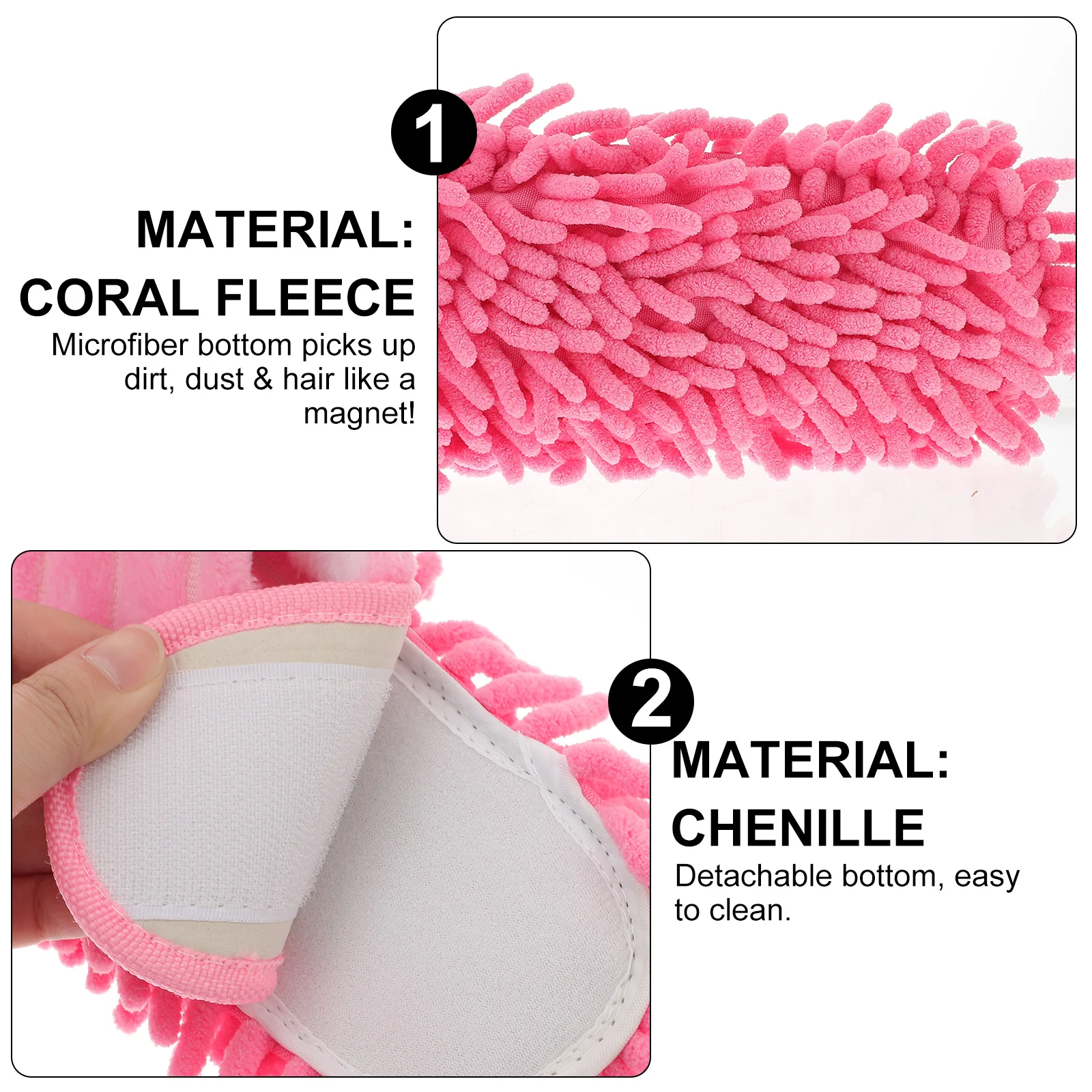 

CleaningSlipperMicrofiberBottomPicksDirtDustHairDetachableSoleEasyWashWomenSlipperFloorMopLazyIndoorShoesUnisexHomeUse