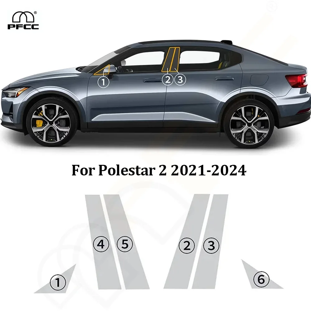 

For Polestar 2 2021-2024 Car Headlight Rearview A B Pillars Protection Film TPU PPF Bra Anti-scratch Clear Kit Resistant Cover