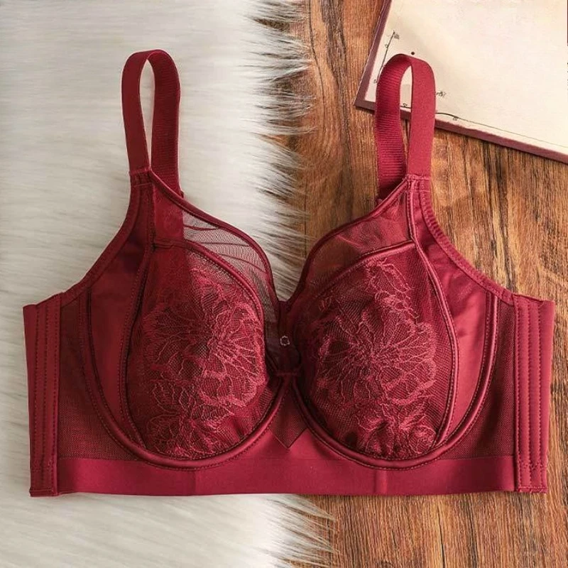 Minimize Women's Bra Lace Soft Steel Ring Adjustable Type Collect Breast Milk Lift and Prevent Sagging Breathable Summer Bras