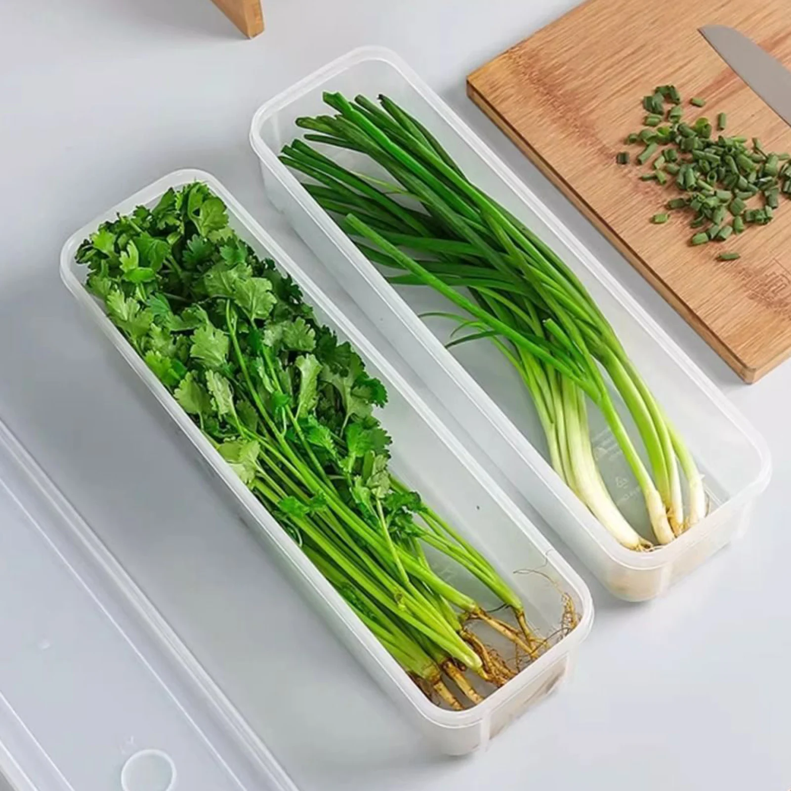 Cilantro Scallion Storage Box kitchen Fridge Freshness Herb Organizer With Lid Noodles Eggs Vegetable Preservation Container