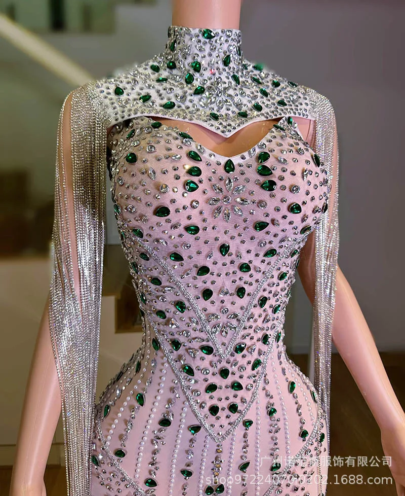 Sexy Perspectief Mode Tweedelige Set Rode Loper Catwalk Dansvoorstelling Bar Zingen Zangeres Prestatiekleding Cambered Musta Sierra Sierra Museum