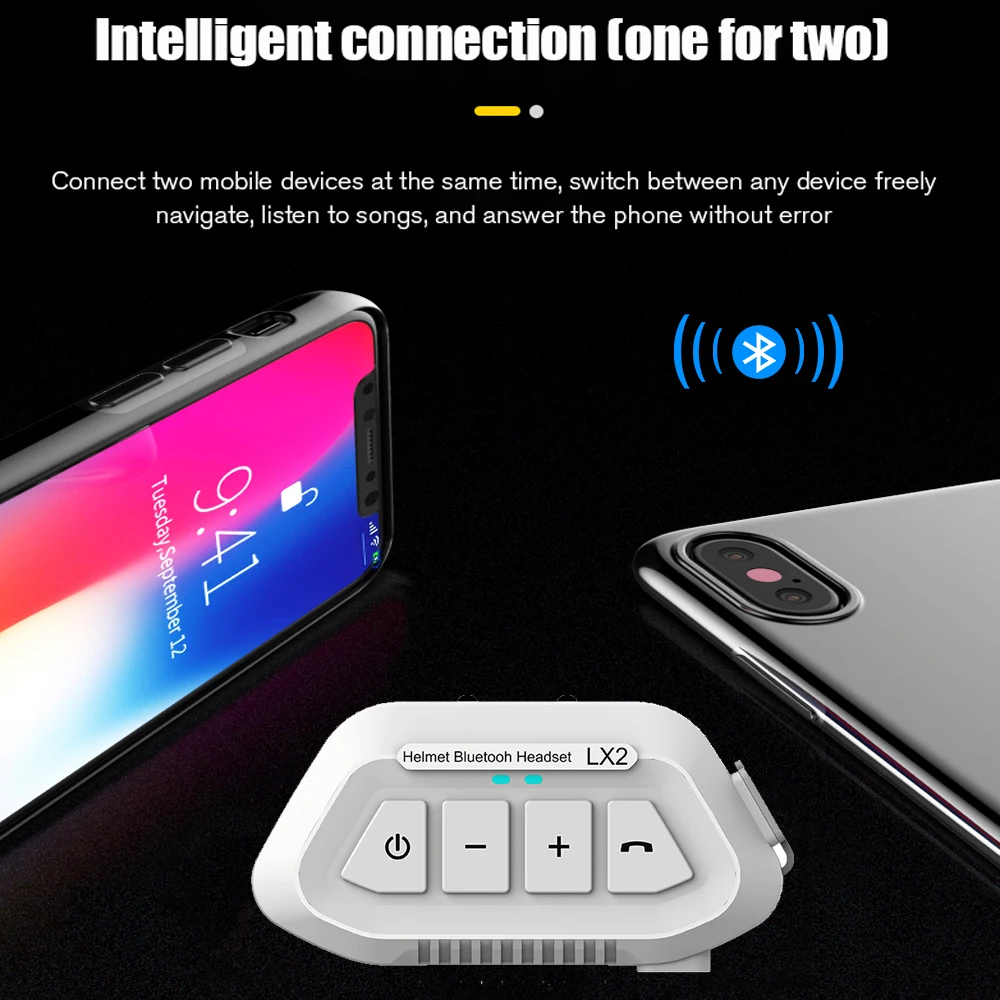 1200mAh دراجة نارية خوذة سماعة رأس لاسلكية BT 5.0 بلوتوث خوذة سماعة صوت مساعد موتو سماعة دراجة نارية سماعة