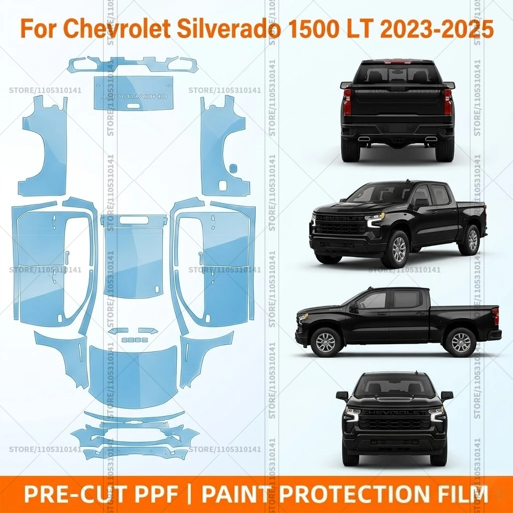 

Pre-Cut Paint Protection Film PPF Transparent Bumper Protector Automotive Bra Car Film For Chevrolet Silverado 1500 LT 2023-2025
