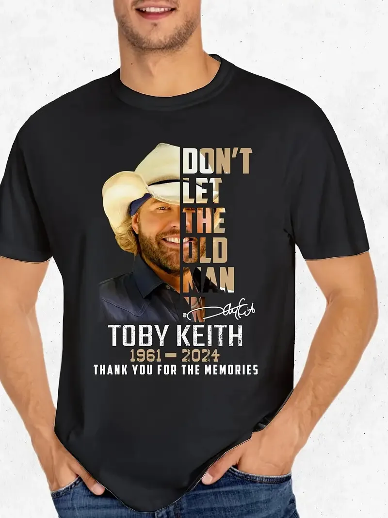 

Toby Keith Thank You for The Memories Unisex Cotton T-Shirt - Navy Blue Graphic