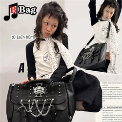 Gothic punk y2k shoulder bag Millennium Spicy Girls sub-culture Harajuku woman tote cross-body handbag with large capacity