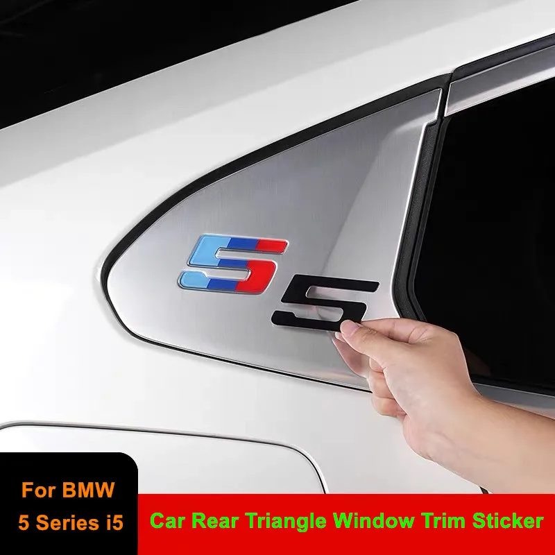 Sport Edition Car Rear Triangle Window 5 Number Logo Acrylic Badge Trim Decal Sticker For BMW 5 Series i5 G60 2024 Accessories