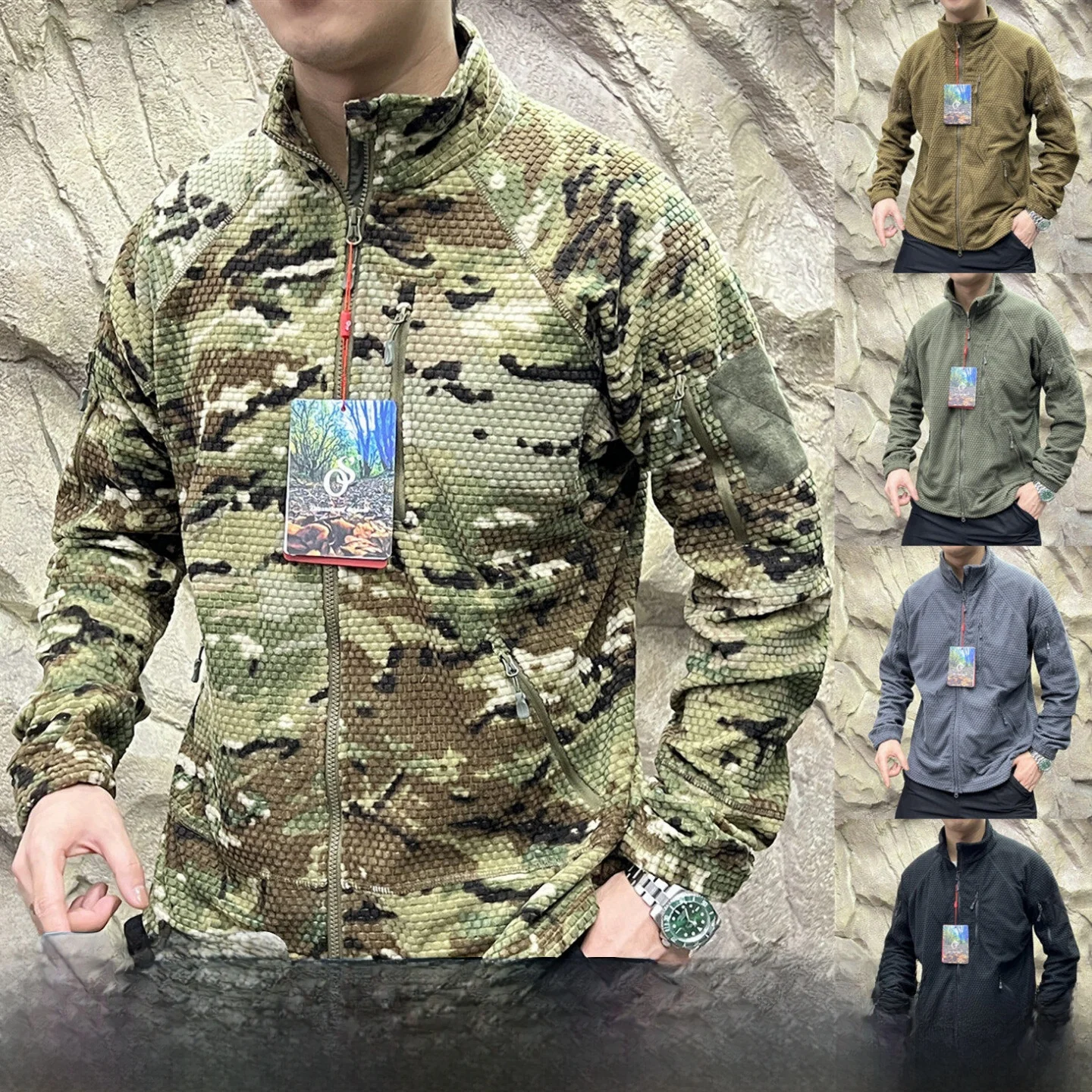 

Tactical Series Honeycomb Particle Warm Fleece Outdoor Autumn Winter Functional Thermal Middle Layer Jacket Zipper Decoration