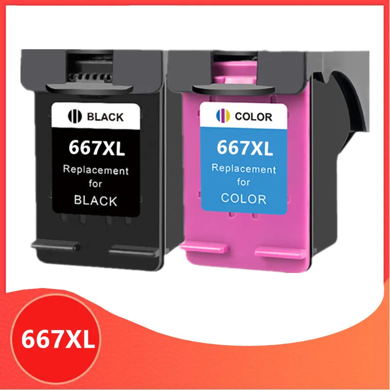 Remanufactured Ink Cartridge Replacement for HP 667 667XL for DeskJet Ink Advantage 1275 2374 2375 2376 2775 2776 Printer