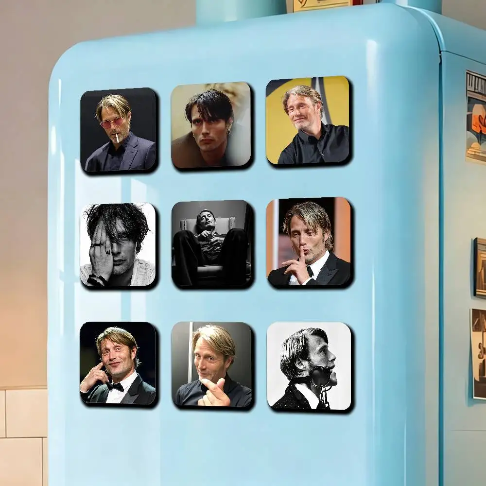For Mads Mikkelsen Hannibal Actor Fridge Magnetic Cards Cover Metal Icebox Cabinet Custom Refrigerator Magnets