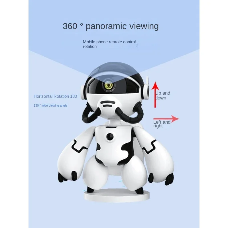 Robot wireless camera with mobile phone remote panorama 360 degrees home high definition night vision no dead ends