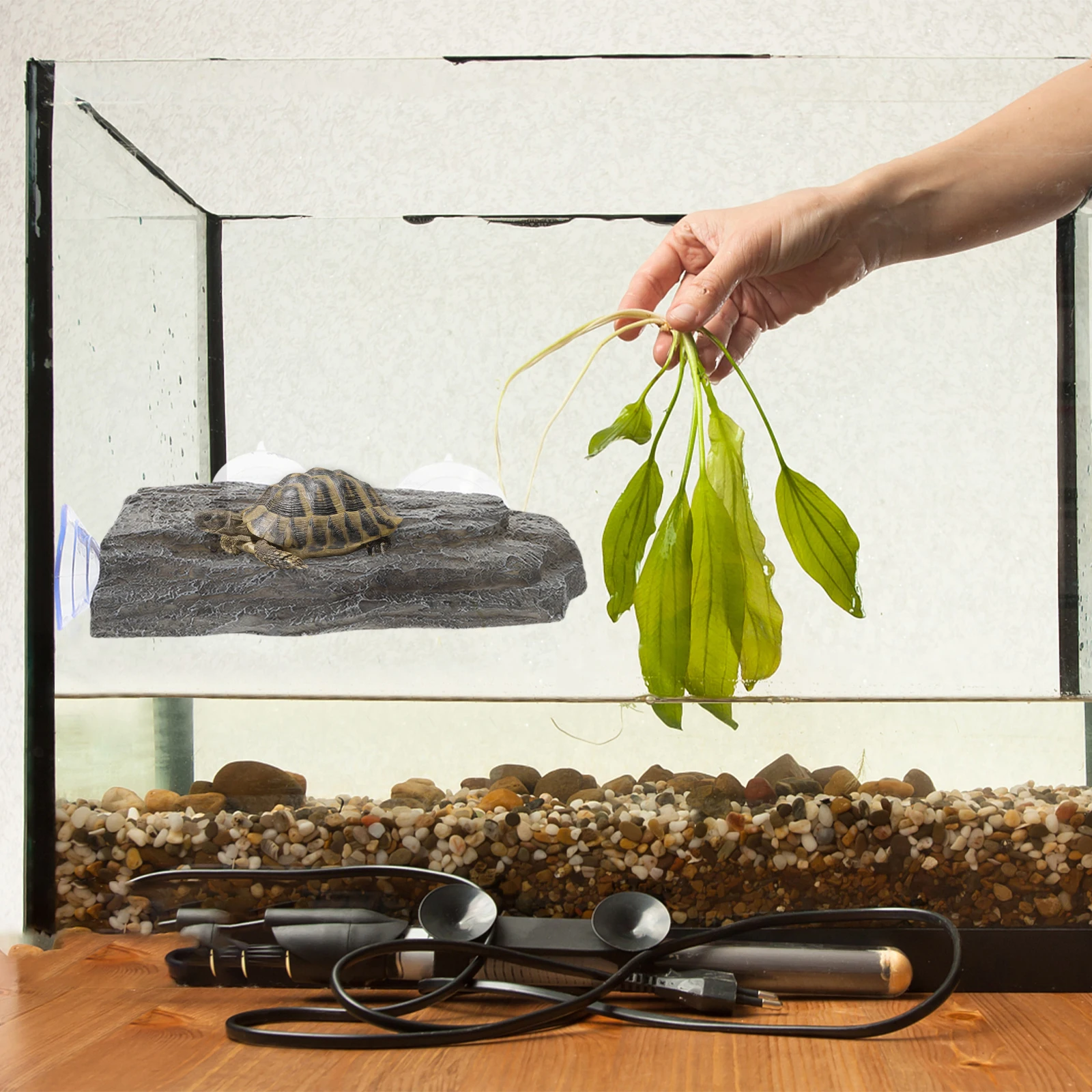 

Turtle Basking Platform Reptile Tank Accessories Small Turtle Frog Habitat Supplies Resin Climbing Platform Adjustable Height