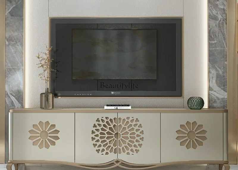 

LD33Italian light luxury TV cabinet post-modern solid wood American paint bedroom floor cabinet