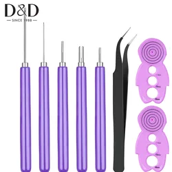 5pcs Quilling Slotted Tools With 2pcs Quilling Tools&1pcs Stainless Steel Tweezer For Art Craft DIY Paper Cardmaking