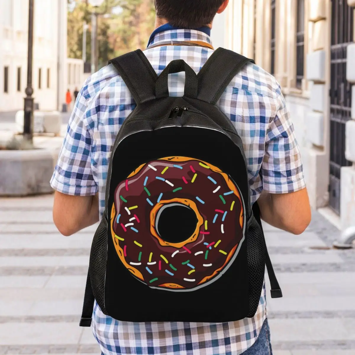 Zaini per ciambelle al cioccolato con stampa 3D per ragazzi, ragazze, cibo, scuola universitaria, borse da viaggio, uomo, donna, Bookbag, Laptop da 15 pollici