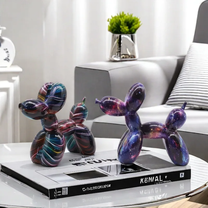 Water Transfer Graffiti Balloon Dog Statue,Art Decoration,Letter Animal Theme,Valentine's Day Indoor
