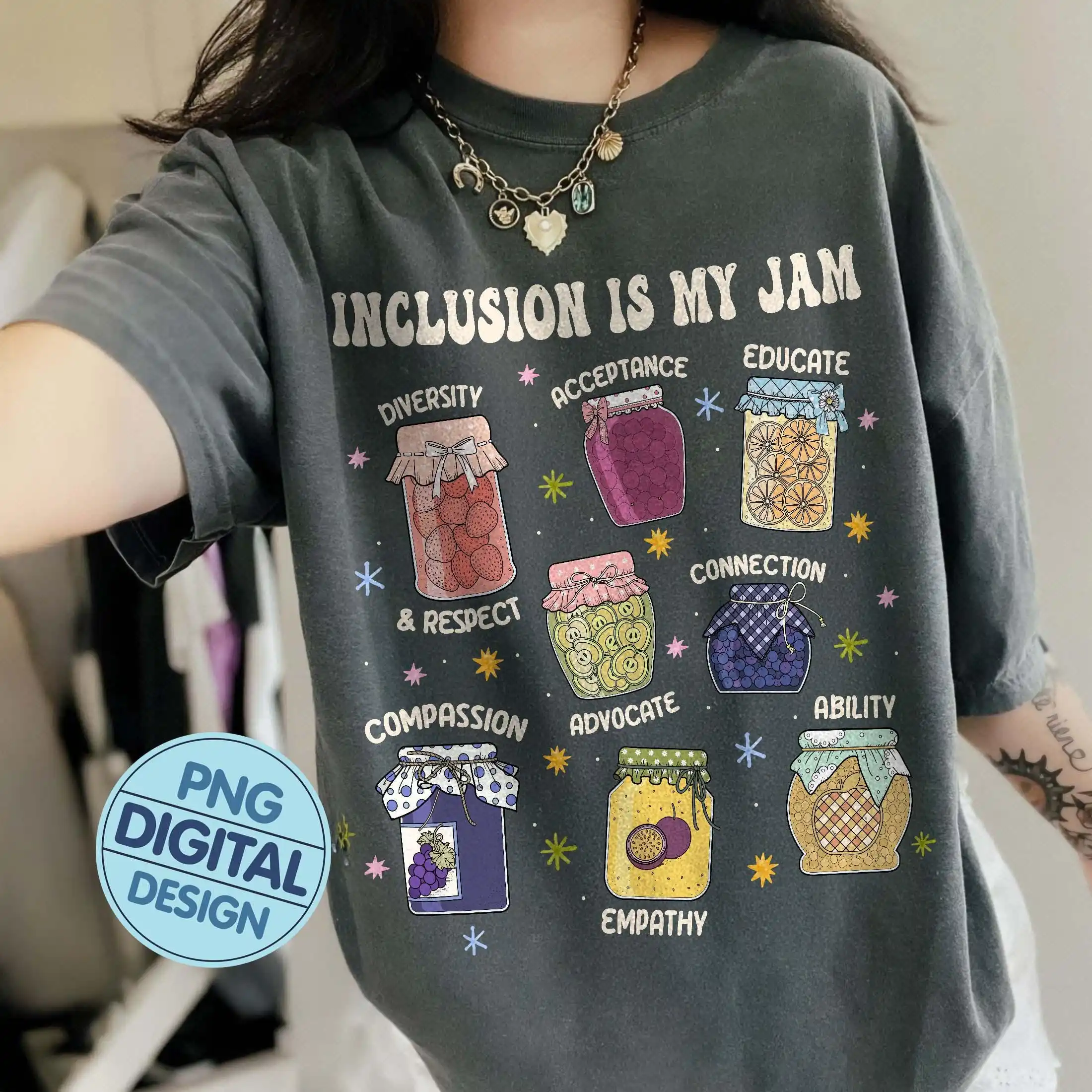 Inclusion Is My Jam Gift Tee T-shirt, Autism Awareness Instant Download, Inclusion Shirt Designs, Neurodiversity Apparel