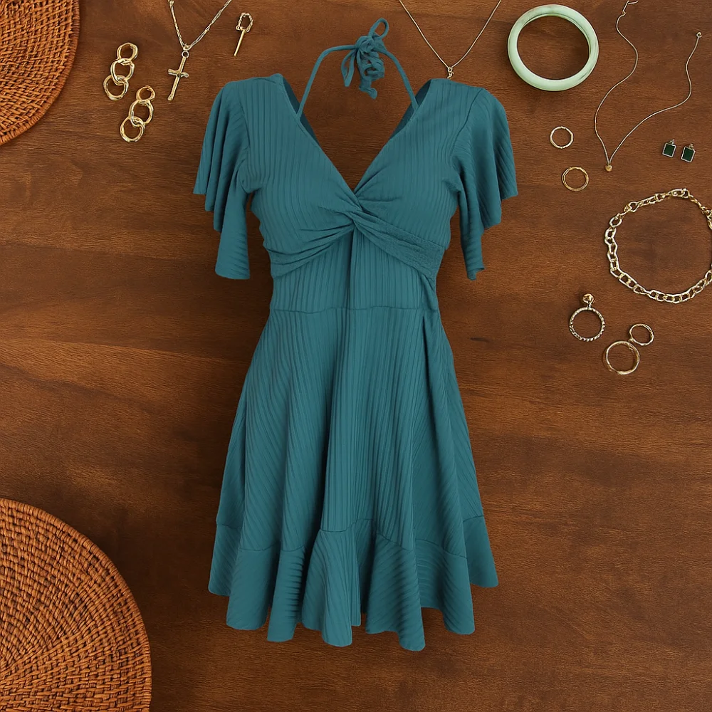 Pantaloni di sicurezza dolci Gonna allacciata Costume da bagno Manica corta Pieghettato Primavera calda Costumi da bagno Costumi da bagno Costumi da bagno Vacanza