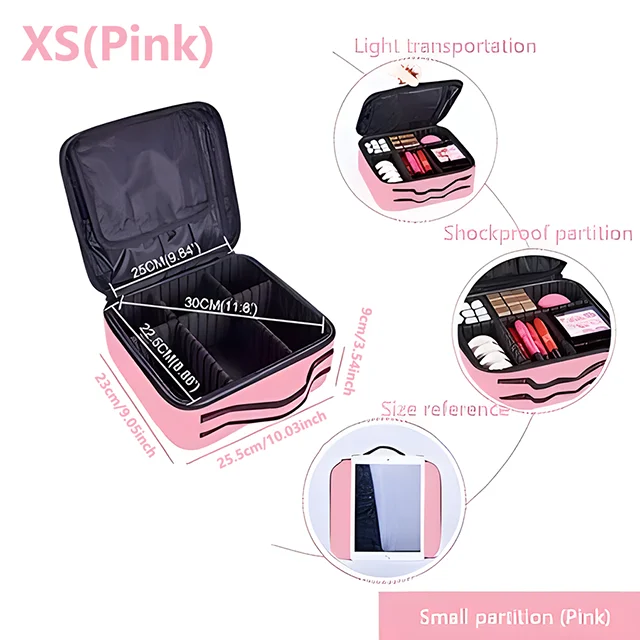 Professionele make-up case vrouwelijke reizen grote capaciteit schoonheid nagel toolbox cosmetische organisator koffers voor make-up opbergdozen