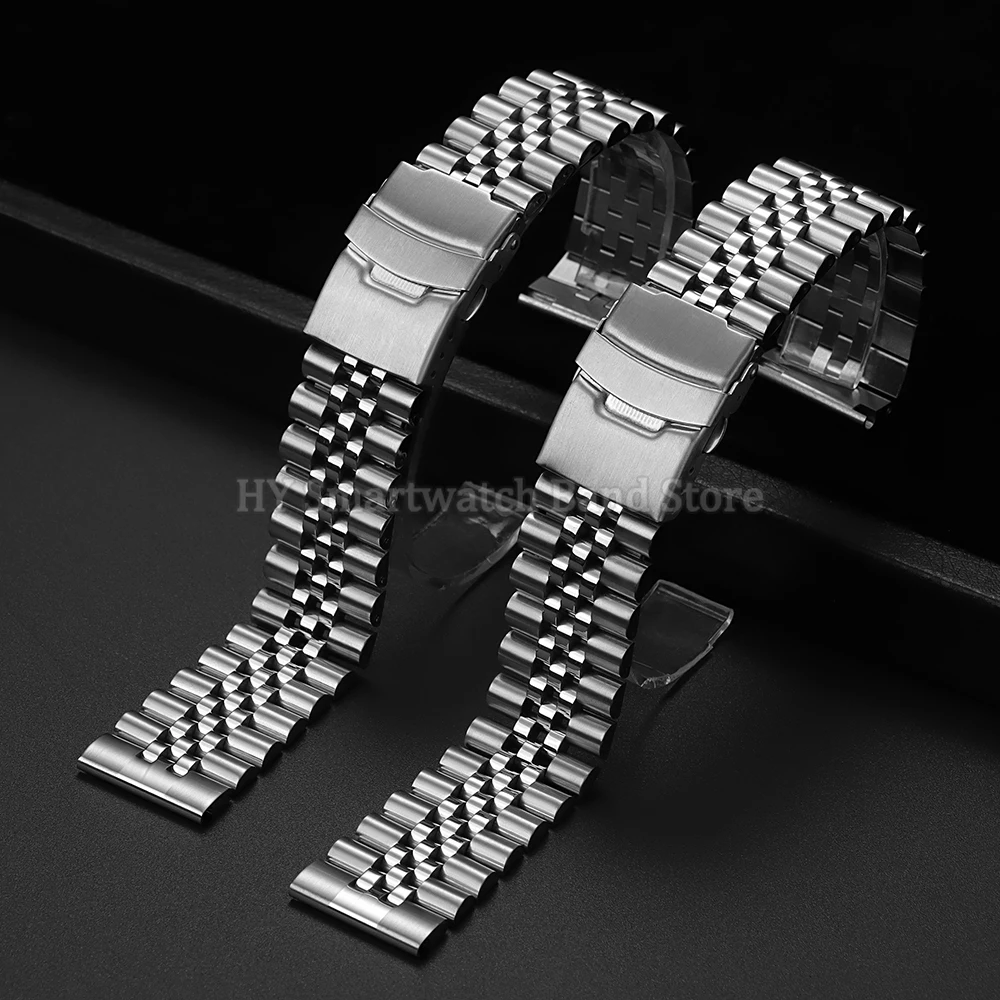 316L Stainless Steel Watch Band for Seiko SKX007/009 for Jubilee Flat Arc End Metal Bracelet Strap 18mm 19mm 20mm 21mm 22mm 24mm