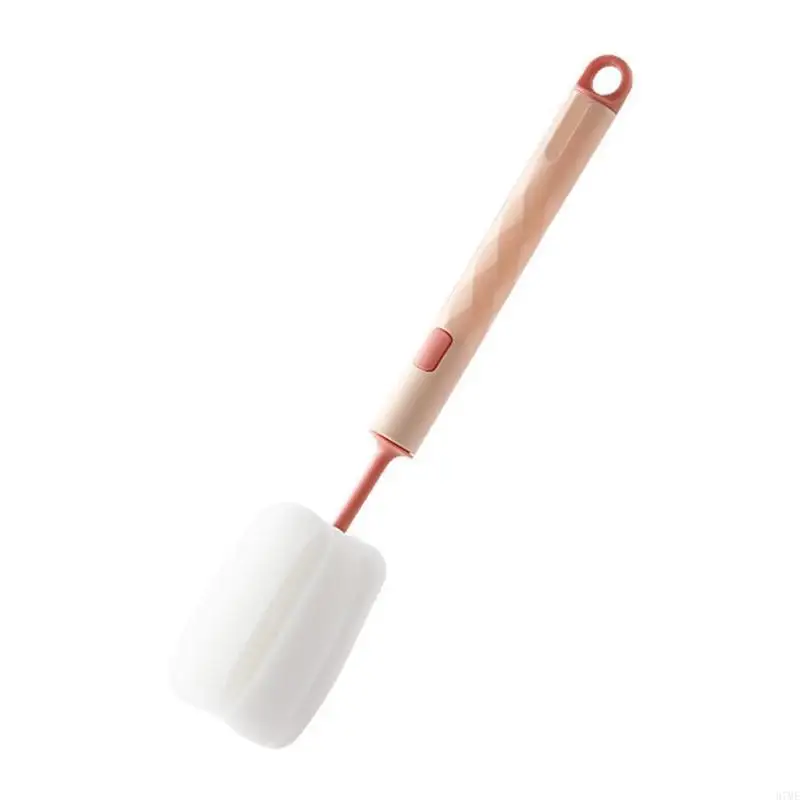37ME Practical Cup Cleaning Brush Household Long Handle Replaceable Sponge for Vacuum Flask Baby Bottle Coffee Glasses Mugs