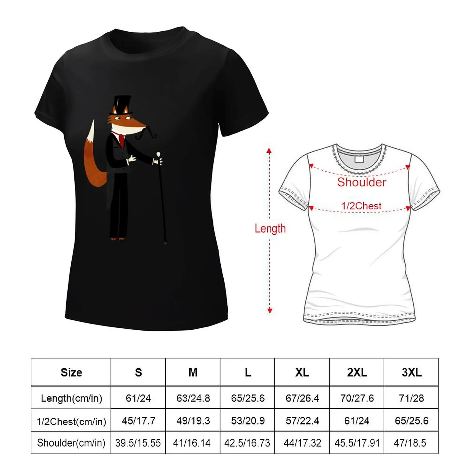 Gentleman Fox Takes a Stroll T-Shirt cute tops tops oversized t shirts for Women