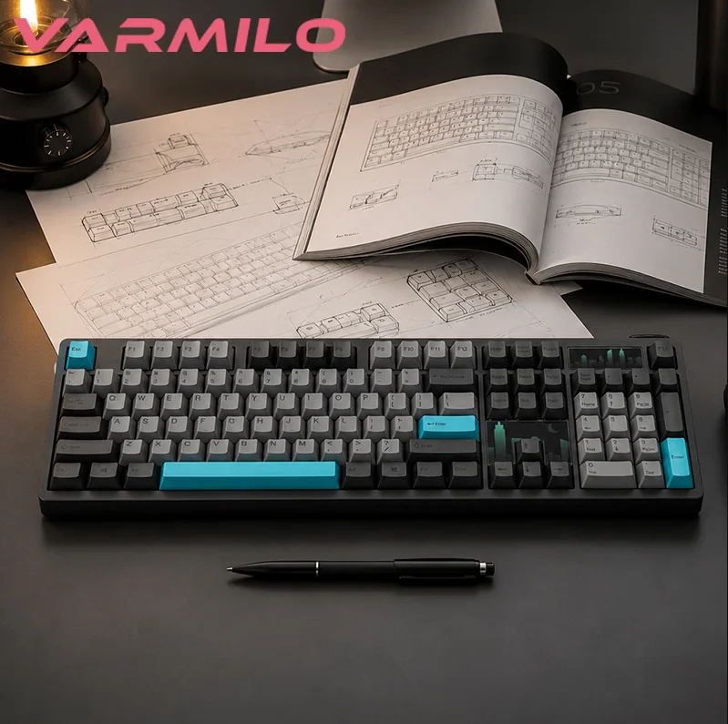 Varmilo VA100 Series Vintage 105 Keys 3-Mode（Wired/Bluetooth/2.4G）RGB Mechanical Keyboard，Gaming & Office Keyboard