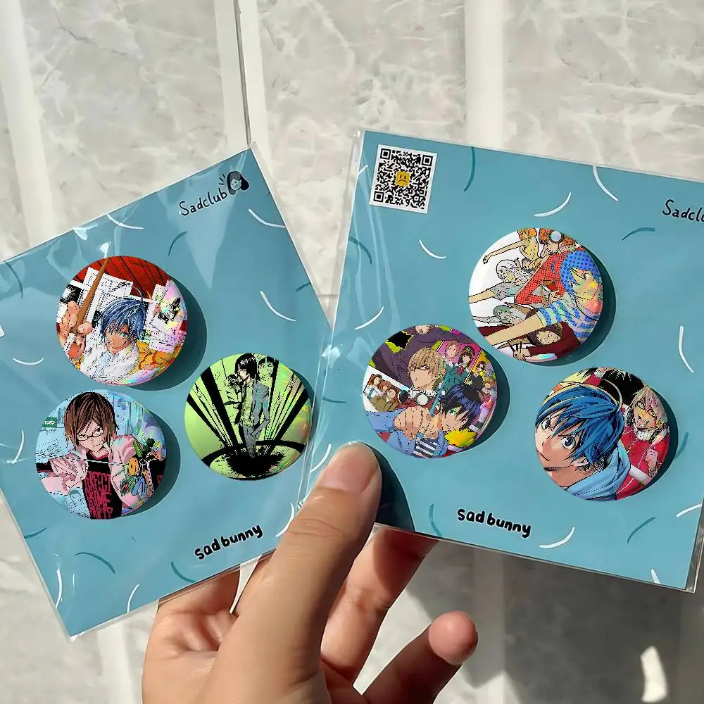 Anime BAKUMAN For Badge Personalized Custom Laser Reflective Badge Hologram Metal Enamel Pin Brooch Souvenir Gift