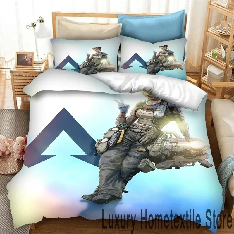 

3D Print Apex Legends Game Bedding Set Double Twin King Duvet Cover Comforter Pillowcase Boys Girls Adults Bedroom