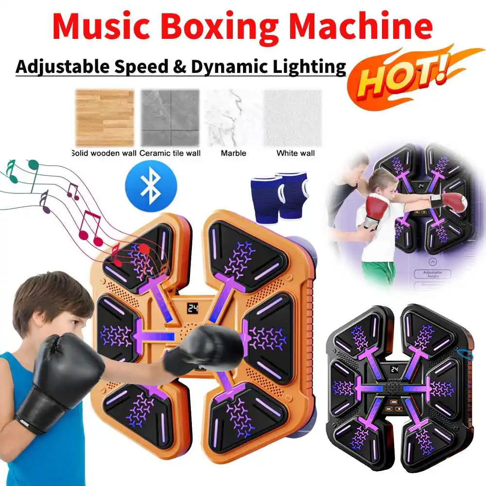 Bluetooth Music Boxing Machine Smart Boxing Training Punching Equipment Type C Charging Boxing Wall Target Machine for Home Gym