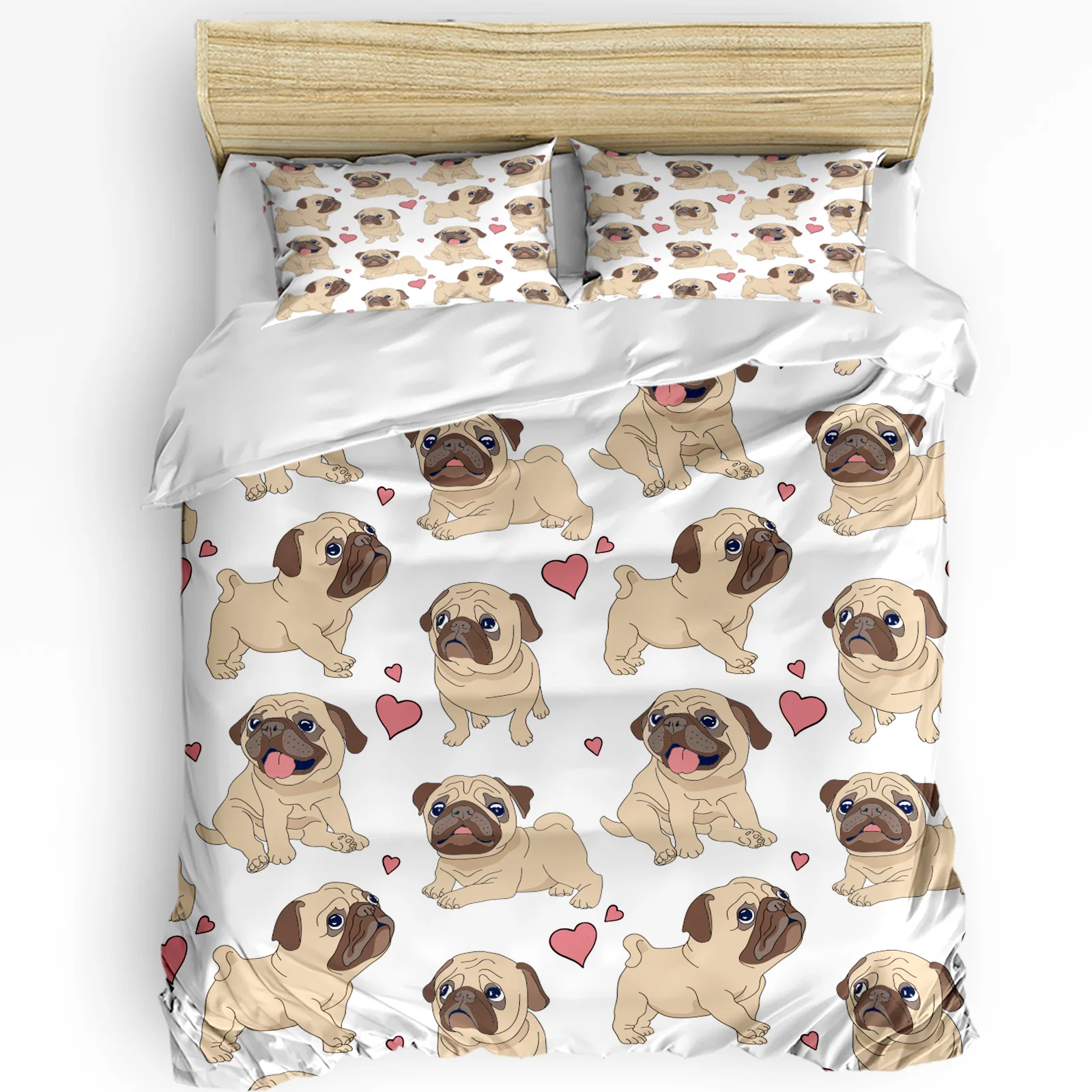 3 قطعة طقم سرير الكلب الصلصال الكرتون المنسوجات المنزلية غطاء لحاف كيس وسادة صبي طفل في سن المراهقة فتاة الفراش يغطي مجموعة