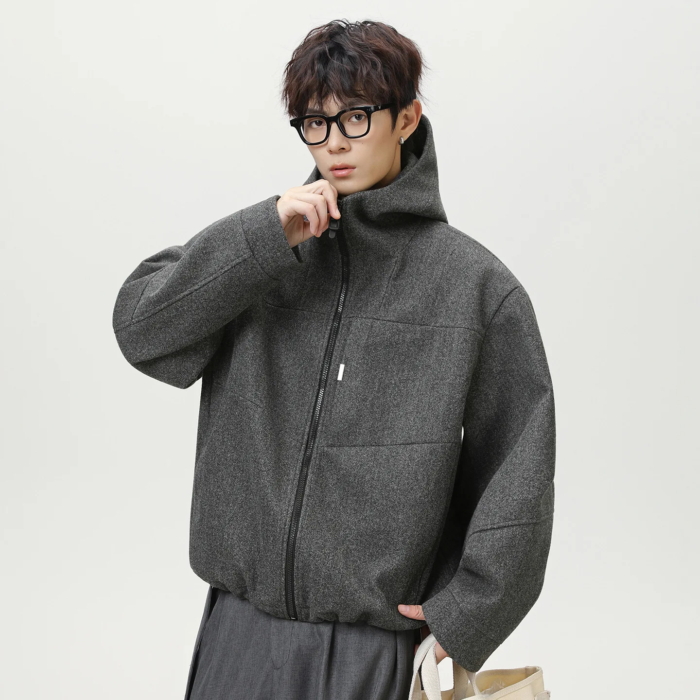 

Lao Qian Feng Wool Blazer Autumn Winter New Short Wide Cut Thickened Warm Commuter Streetwear Casual Jacket Men's jackets