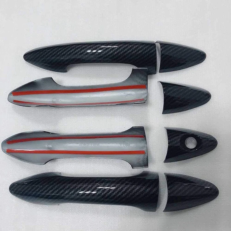 

#87V Automotive Parts & Accessories,Car Exterior Door Handle Cover Trim for Hyundai Solaris VERNA 11-16 (Carbon Fiber Color)