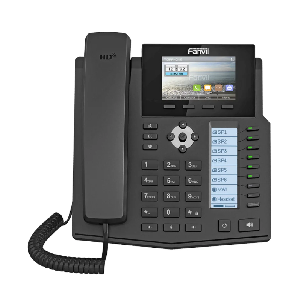 X5S Enterprise  Voip Poe Video IP Phone With 2 LEDs And 3.5 Inch Color Screens 6 Sip Lines Phone