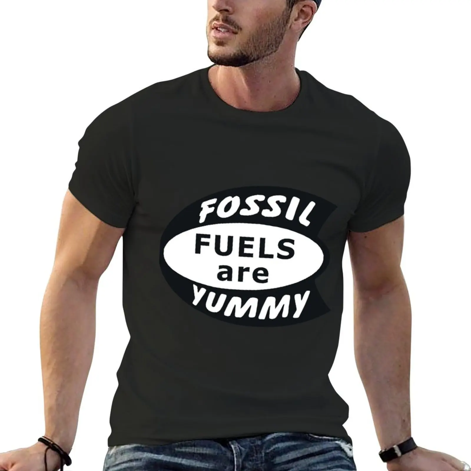 Fossil Fuels are Yummy Vintage Classic . T-Shirt anime man clothes blue archive shirts men