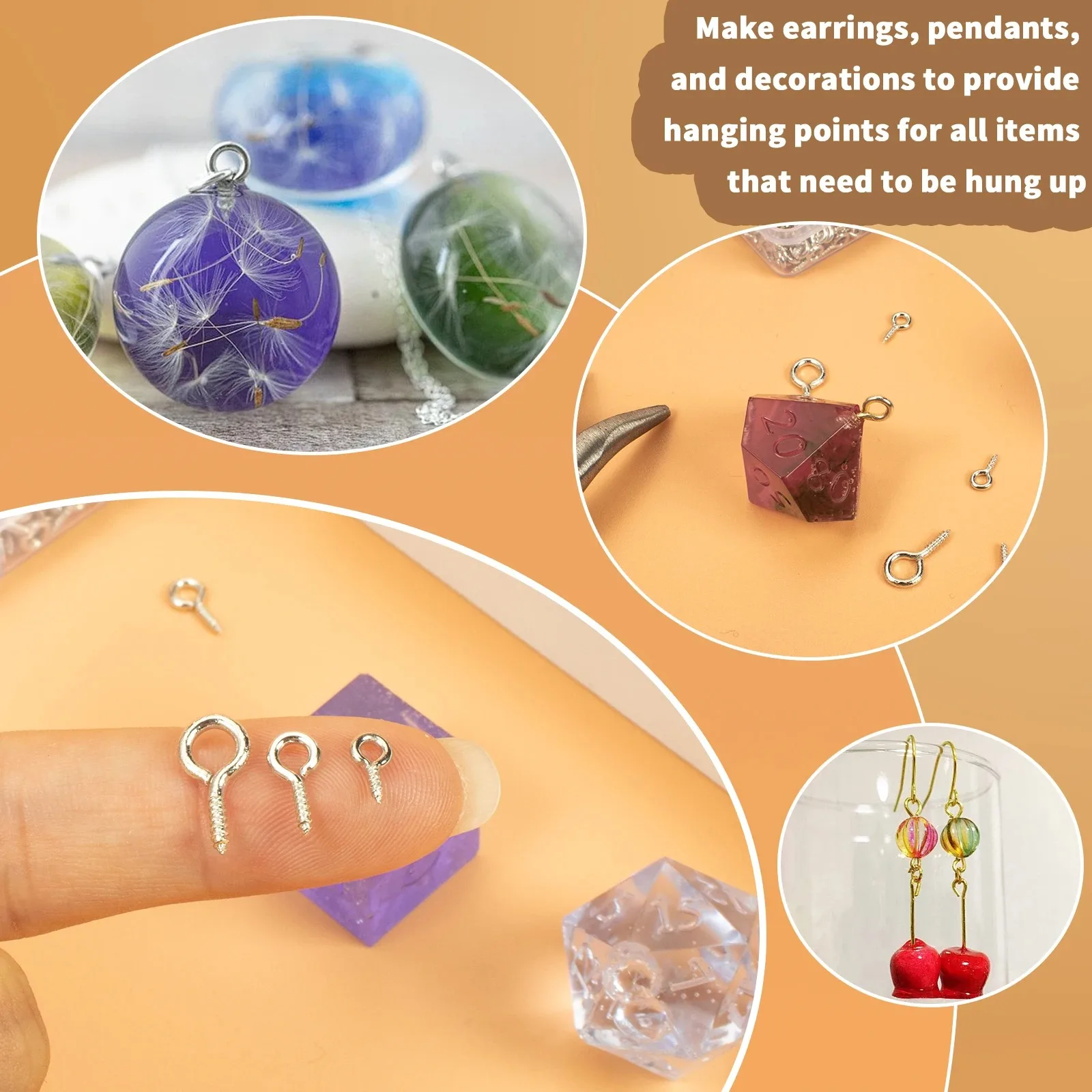  700 قطعة دبابيس عين لولبية ذاتية التنصت لصنع المجوهرات، مشغولات يدوية، سحر زجاجة الفلين #4