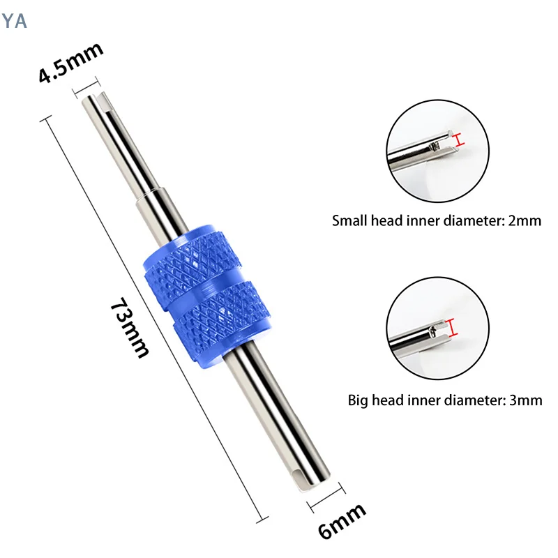 【Y】Portable Valve Core Wrench Stainless Steel Car Bike Tire Valve Disassembly Tire Valve Core Stems Remover Screwdriver Dual Use